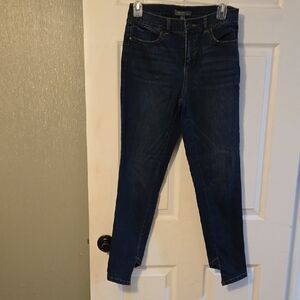 Lisa Rinna Collection Blue Skinny Jeans W Cut Out Legs
